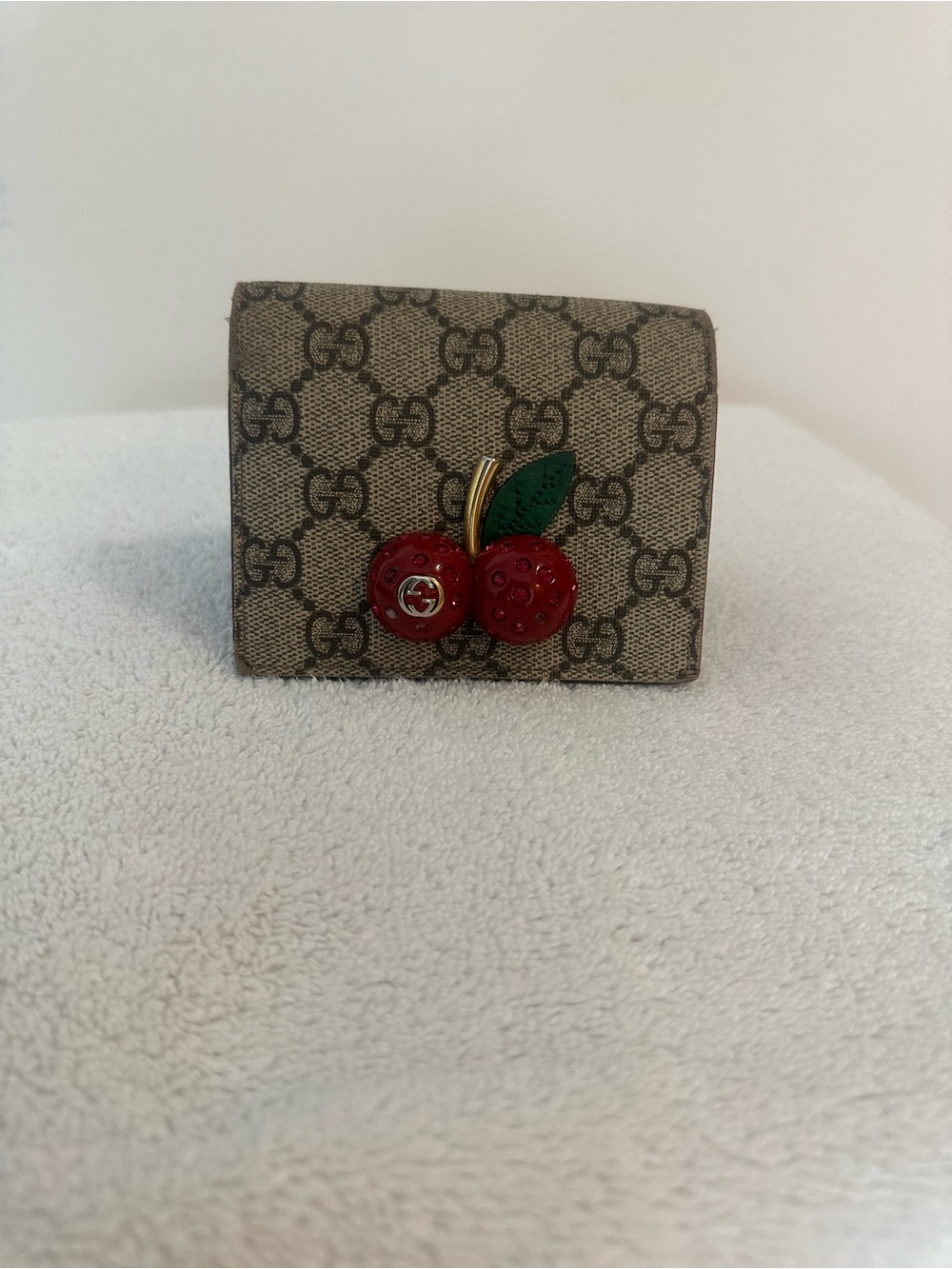 Gucci Brown GG Supreme Monogram Cherry Canvas Wallet